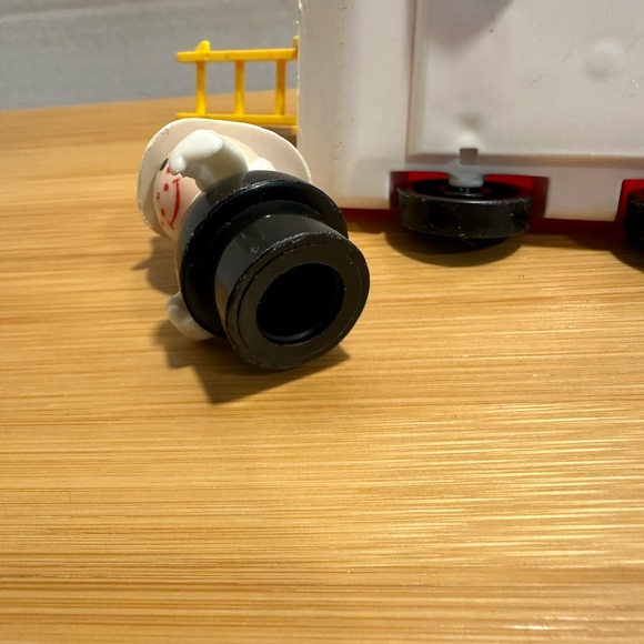 Vintage Fisher Price Little People Fireman and Fire Engine Truck! Village Toys! - Picture 8 of 13